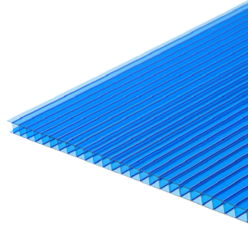 Сотовый поликарбонат 4мм синий 12м фото 1