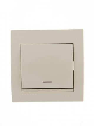Lezard Выключатель с/у 1кл крем с подсветкой DERIY 702-0303-111 фото 1