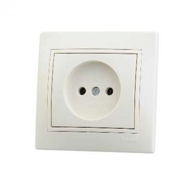 Lezard Розетка с/у 1гн. керамика б/з крем Мира 701-0303-121 фото 1