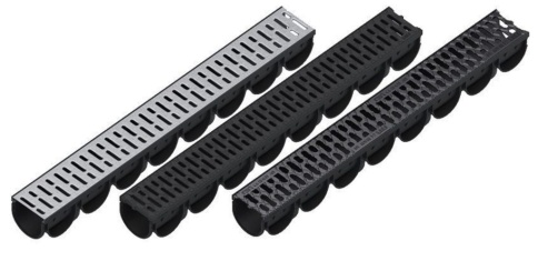 Лоток водоотводный S.park ЛВ-10.14.10-ПП пластиковой с решеткой стальной оцинкованной 088201 фото 1