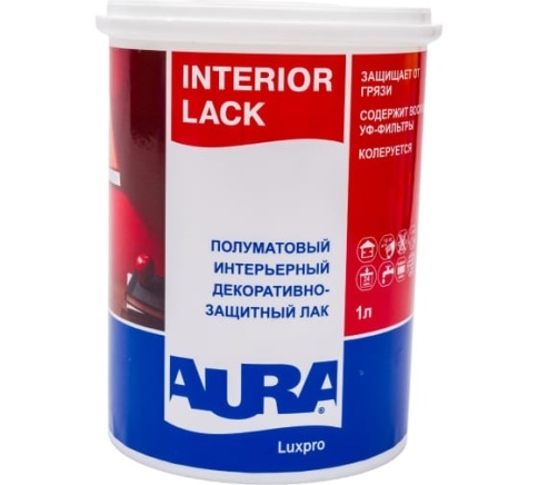 Лак интерьерный на водной основе "AURA Interior Lack" 1л. фото 1