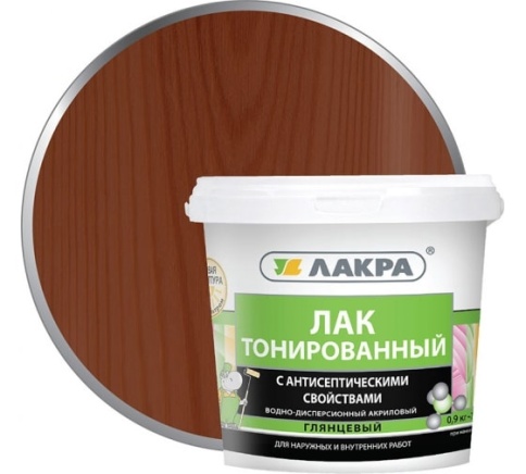 Лакра Лак в/д тонированный Махагон 0,9кг. фото 1