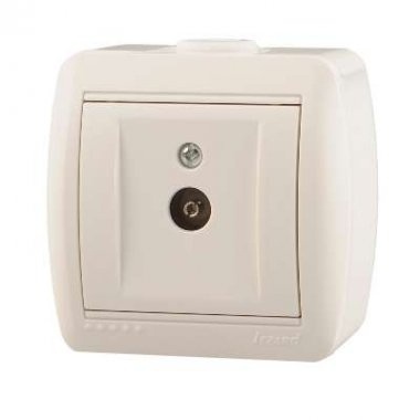 (!) Lezard Розетка TV ОП проходная белая Ната 710-0200-129 фото 1