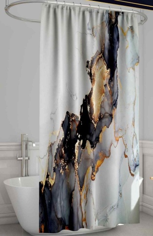 Шторка для ванной Delly Premium 180*180 12 колец асс-т фото 1