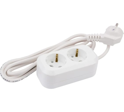 Удлинитель 2*3м У10-553 с/з ПВС 3*0,75 "У" фото 1