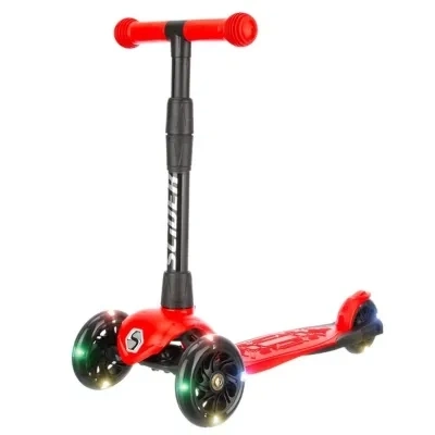 Самокат "Slider" Stile 3-х колесн., складной, колеса со светом, красный, Stile1R фото 1