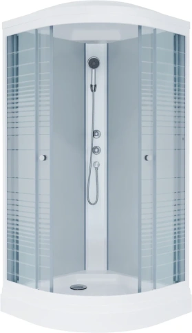 Кабина душевая "Стандарт А" - ДН4, Аква, Полосы 90*90 п.круг низ поддон фото 2