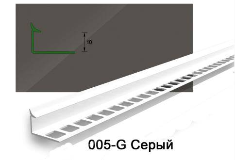 "Деконика"  Раскладка внутр 10мм 2,5м  Серый глянец/005-0 (Д-Пл10-В 005-0 сер-г) фото 1