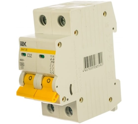 Выключатель автоматический 2-пол.  32A 4,5кА ВА47-29 х-ка С (ИЭК) фото 1