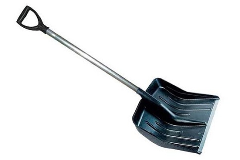 Лопата снеговая, 550х380 мм D-32 с оц. планкой и ал. черенком с V-ручкой (68101-4-3) фото 1