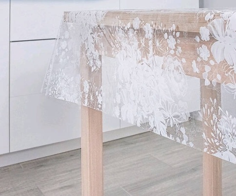 Клеенка-пленка "Ажурная Вилина белая 1,32 003-1 фото 1