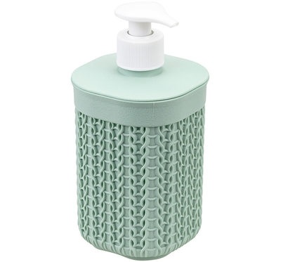 Дозатор жидкого мыла "Вязание" Фисташковый 8,5х8,5х19см М2239 (СБ) фото 1