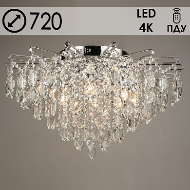 Люстра Е1903/8+8 хром/хрусталь Е27 фото 1