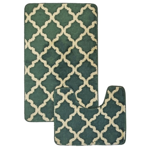 Коврик AQUADOMER FIESTA 2шт(50*80+50*40см) Green F001 фото 1