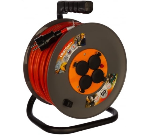 Удл-ль на катушке 4х50м ВЕМ-250 т/защ ПВС3х1,5 IP44 "У" фото 1