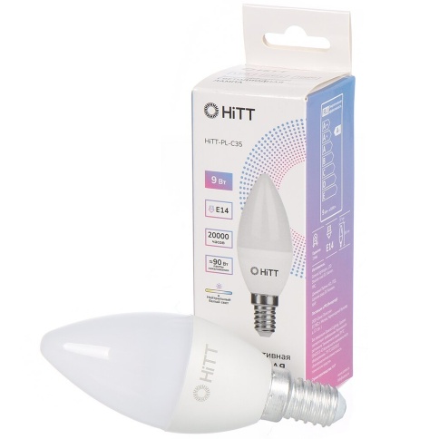 АКЦИЯ HiTT-PL-C35 Лампа светодиодная Е14 9Вт 230В свеча 4000К фото 1