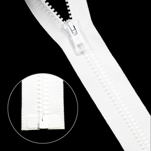 Молния трактор разъемная Т10 (6мм) ,1замок 60 см, белый фото 1