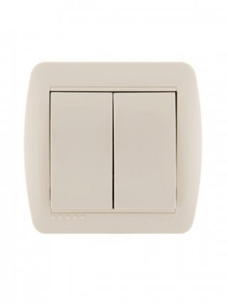 Lezard Выключатель о/у 2кл крем DEMET 711-0300-101 фото 1