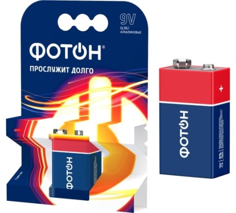 Батарейки ФОТОН 9V 6LR61 (бл.1шт) фото 1