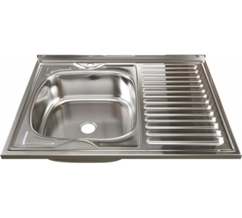 Мойка накладная 0.4мм/160 60х80 левая (без сифона) фото 1