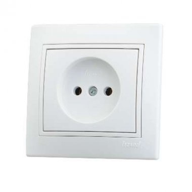 Lezard Розетка с/у 1гн. керамика б/з белый Мира 701-0202-121 фото 1