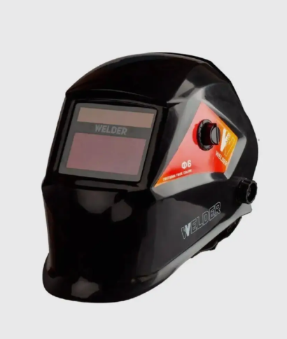 Маска сварщика хамелион 93х43 черная фильтр DIN 4/9-13 WELDER PRO Ф6 REAL COLOR фото 1