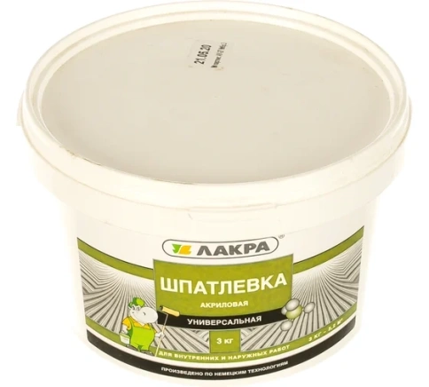 Лакра Шпатлевка акриловая фасадная атмосферостойкая 3 кг. фото 1