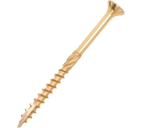 Саморез конструкционный потай 3,5х50 желтый цинк фото 1