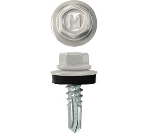 Шуруп кровельный оцинкованный 5,5х19 RAL7004 серые фото 1