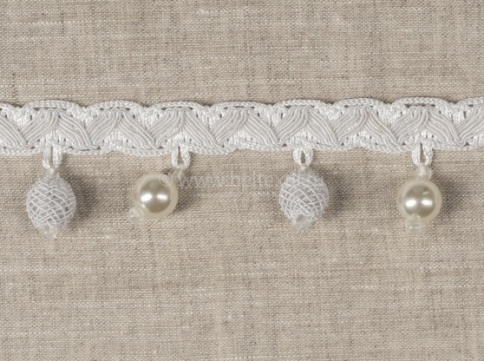 Бахрома Ajur бусины белая АТ990 В-11(25m) фото 1