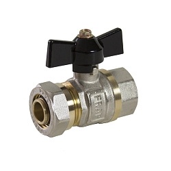 Кран шаровый для м/п трубы 1/2"*20 вн/ц никель фото 1