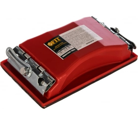 Держалка для наждачной бумаги с металл.прижимом, красная 160х85мм (39711) фото 1