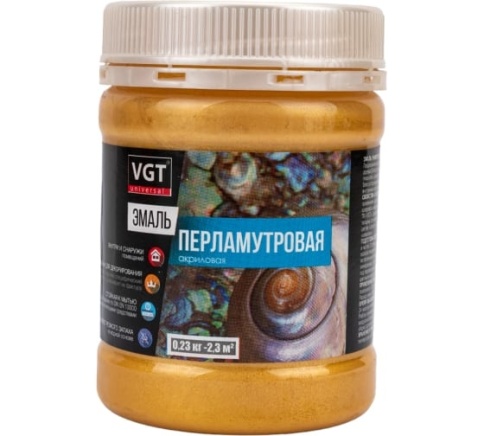 ВГТ Эмаль ВД-АК-1179 универсальная перламутровая золото 0,23кг фото 1