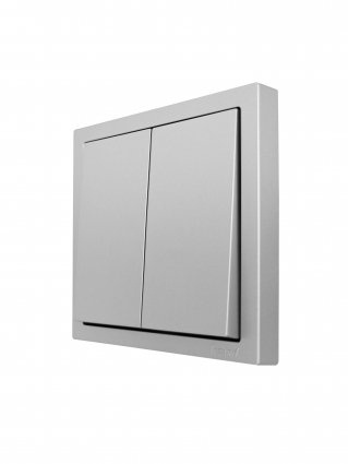 Lezard Выключатель СП 2кл серый матов. ZIMA 704-7488-101QC фото 2