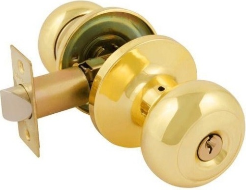 Защелка межкомнатная Н-01-Э (золото) (ключ/фиксатор) фото 1