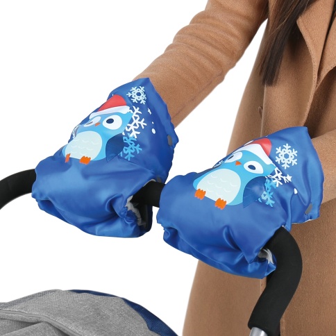 Рукавички для дет. санок РС2 (с совушками голубой) фото 1