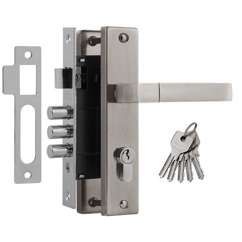 Замок врезной 709К-61,5 мм (матовый никель) фото 1