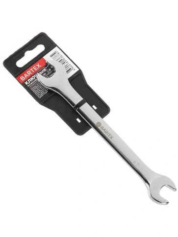 Ключ рожковый, BARTEX, 12х13 мм, хром. зеркальный, CrV сталь (316285) фото 1