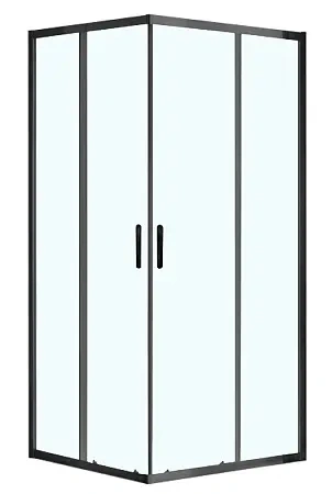 AZ-ND1142 MILTON Душ.ограждение 900х900х2000, без поддона (угловой вход, 2 двери), профиль черный фото 2