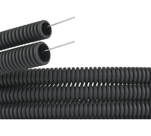 Труба ПНД гофр. с протяжкой D.20мм (черный) фото 1