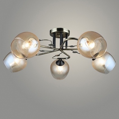 Люстра А4097/5 АВ+ВК бронза/черный фото 1