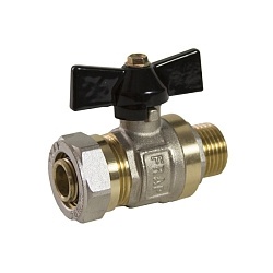 Кран шаровый для м/п трубы 1/2"*20  нар/ц никель фото 1