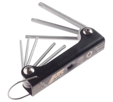 Ключи "Torx"  CrV 8шт.  Т9-Т40 складные (64016) фото 1