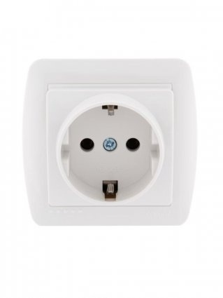 Lezard Розетка о/у 1гн  с/з белый DEMET 711-0200-122 фото 1