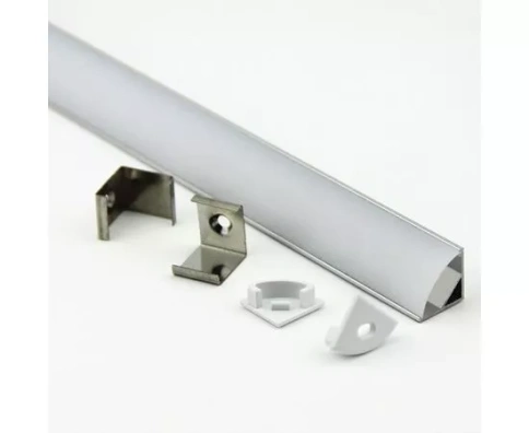 General Комплект св/д профиль накл.угл.+кругл.рас+аксес.2000х16х16 ал/поликарб.522700 фото 1