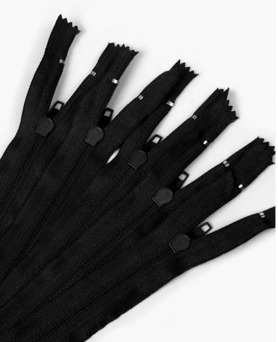 Молния пласт. спираль №5, 50см, черная фото 1