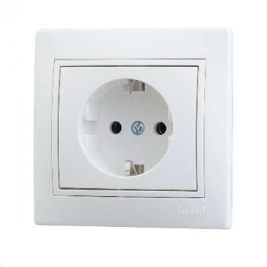 Lezard Розетка с/у 1гн. керамика с/з белый Мира 701-0202-122 фото 1
