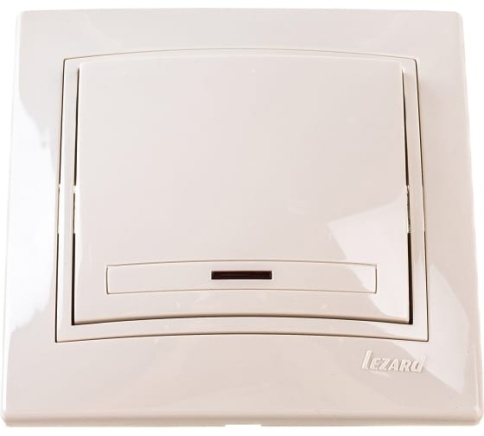 (!) Lezard Выключатель с/у 1кл с подсветкой крем Мира 701-0303-111 фото 1