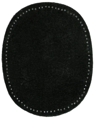 Заплатка пришевная иск.кожа, черные (ГЕЛО104306) 12,8*7,5см фото 1