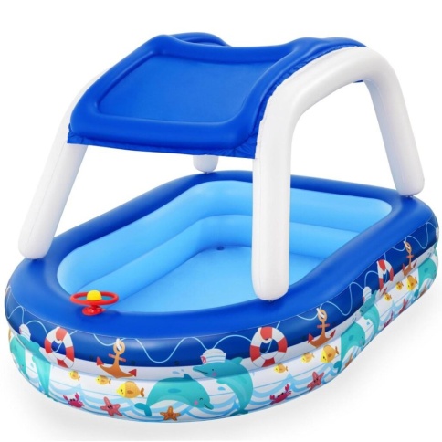 Спорт бассейн 213*155*132 см. 282л Семья морского капитана с навесом (351099) фото 1